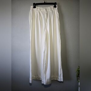 YFB White Wide Leg Pants Women’s Medium High Rise Flowy Minimalist